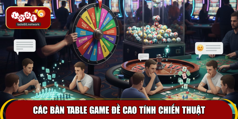 Các bàn table game đề cao tính chiến thuật