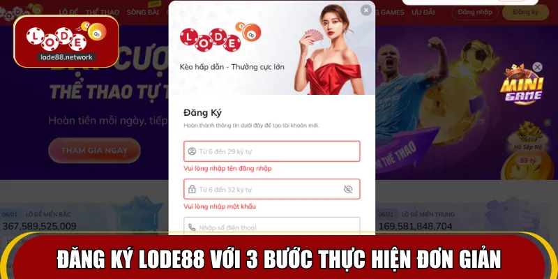 Đăng ký Lode88 với 3 bước thực hiện đơn giản