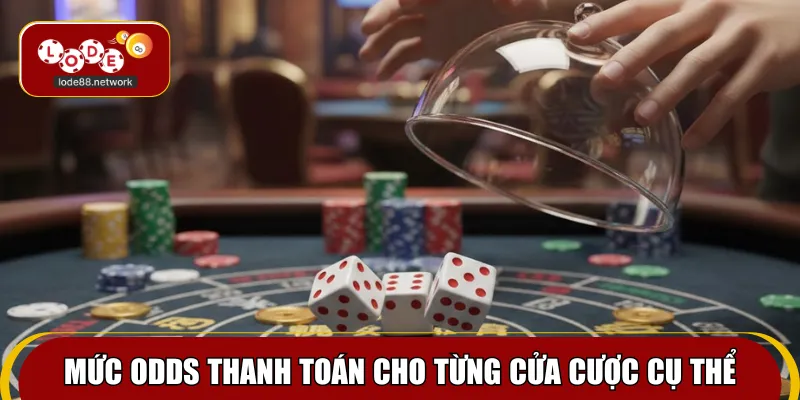 Mức odds thanh toán cho từng cửa cược cụ thể