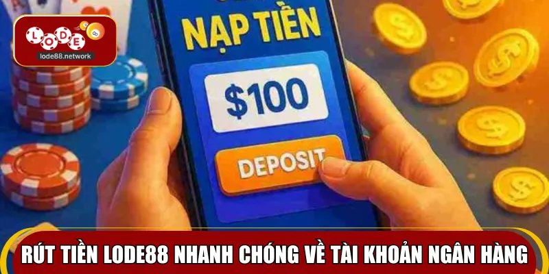 Rút tiền Lode88 nhanh chóng về tài khoản ngân hàng